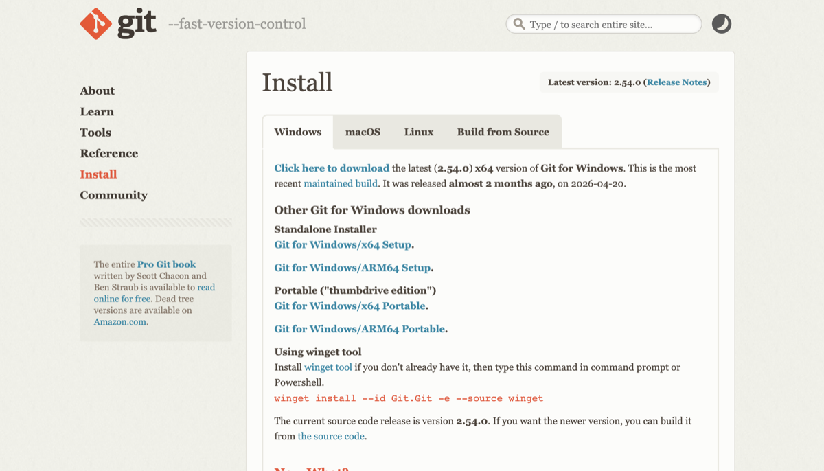 Git for Windows ダウンロードページ